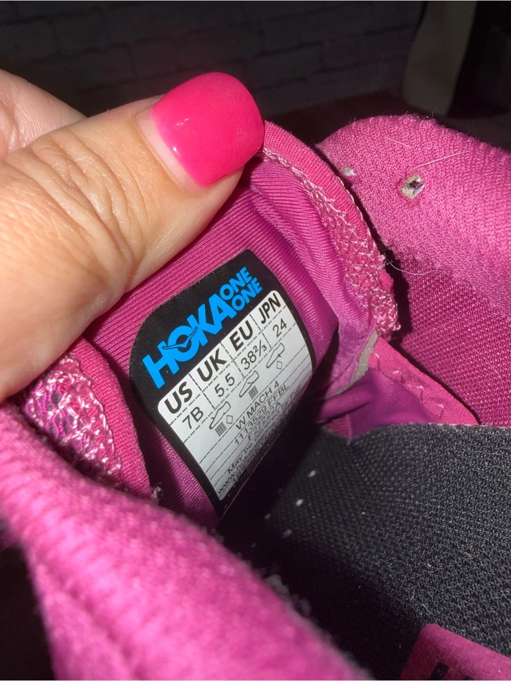 Hoka One One Mach 4 Running Shoes Womens 7 B Pink Cushioned Sneakers Athletic